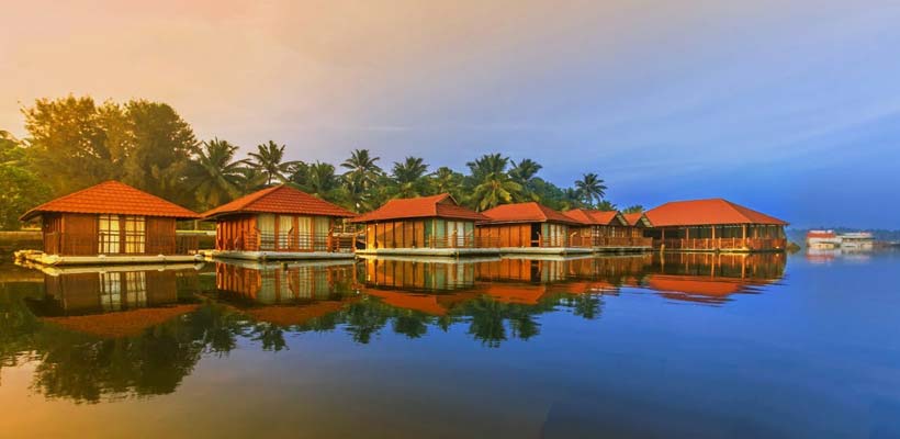 A spectacular view of Poovar island resorts on the backwaters of Poovar.