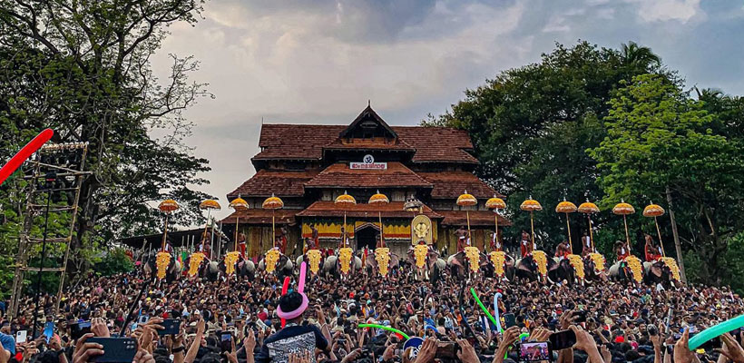 A glimpse of Thrissur pooram festival at Vadakkumnathan Temple.